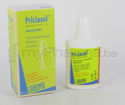 PRICIASOL ADULTE 0,1% 20 ML SPRAY NASALE (médicament)