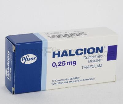 Pharmacie Parent SPRL : Substances actives - T - Triazolam - HALCION 0,25  MG 10 COMP