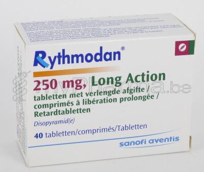 Rythmodan Class Pharmacie Parent SPRL : RYTHMODAN LA 250 MG 40 COMP