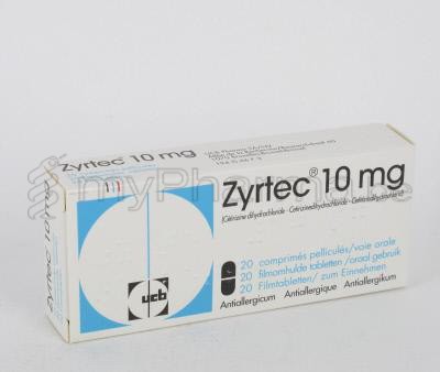 ZYRTEC 10 MG  20 COMP  (médicament)