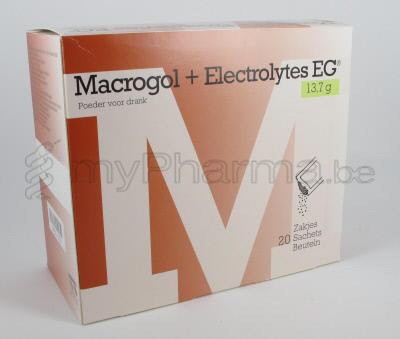 MACROGOL + ELECTROLYTES EG 13,7 G PDRE SOL BUV 20 SACHETS       (médicament)