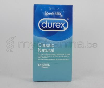 DUREX CLASSIC NATURAL 12 préservatifs lubrifiés                       (dispositif médical)