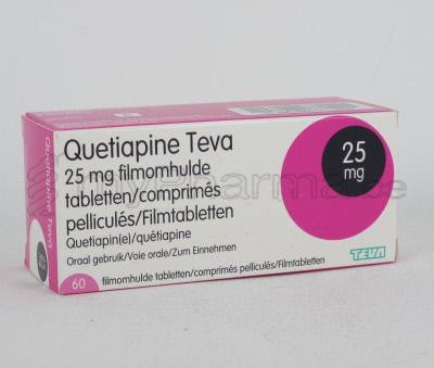 Pharmacie Parent SPRL > Substances actives - - Quétiapine - QUETIAPINE TEVA 25 MG COMP