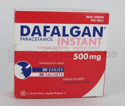 DAFALGAN INSTANT VANILLE FRAISE 500 MG 20 SACHETS  (médicament)
