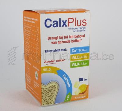 CALXPLUS CA+D3+K1 60 COMP À CROQUER ORANGE SANS SUCRE (complément alimentaire)