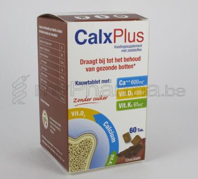 CALXPLUS CA+D3+K1 60 COMP À CROQUER CHOCOLAT SANS SUCRE (complément alimentaire)