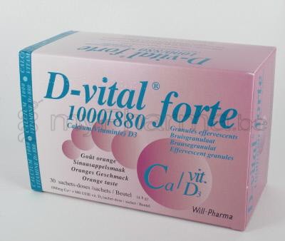 D-VITAL FORTE 1000/880 30 SACHETS GOÛT ORANGE (médicament)