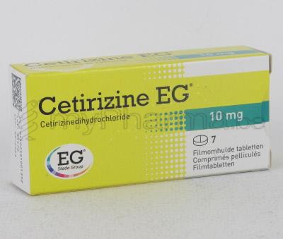 CETIRIZINE EG 10 MG  7 COMP  (médicament)