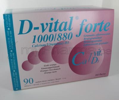 D-VITAL FORTE 1000/880 90 SACHETS GOÛT ORANGE (médicament)