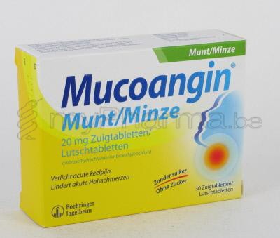 MUCOANGIN MENTHE 20 MG 30 COMP À SUCER       (médicament)
