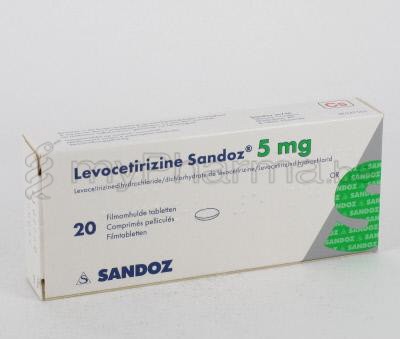 LEVOCETIRIZINE SANDOZ 5 MG 20 COMP  (médicament)