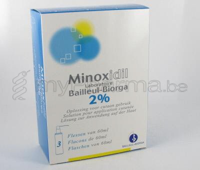 MINOXIDIL 2% 3 X 60 ML SOLUTION  (médicament)