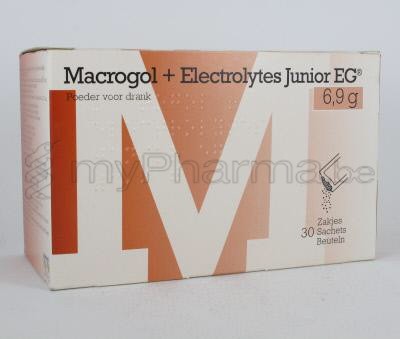 MACROGOL + ELECTROLYTES EG JUNIOR  6,9 G PDRE SOL BUV 30 SACHETS (médicament)