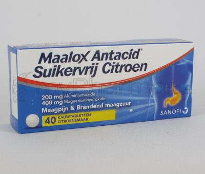 MAALOX ANTACID SANS SUCRE 40 COMP À CROQUER (médicament)