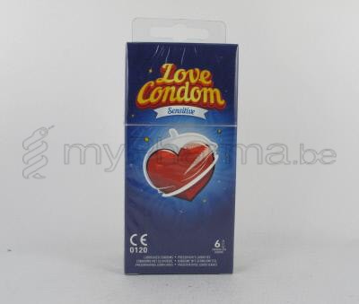 LOVE CONDOM SENSITIVE 6 préservatifs lubrifiés (dispositif médical)